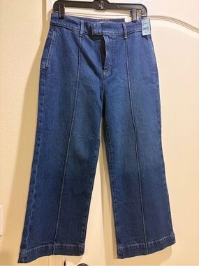 Loft - wide leg crop - Dark Blue High-Rise  Jeans — Women's - 6P - NWT